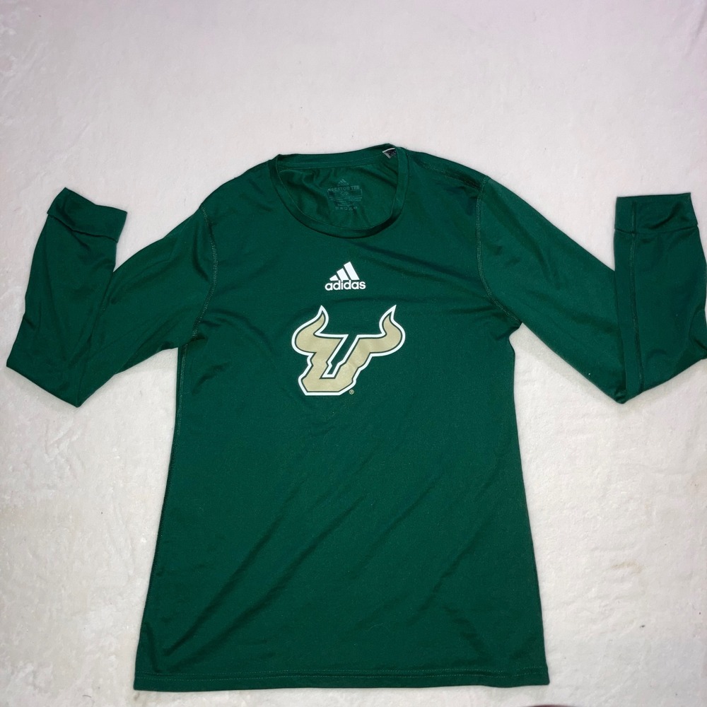 Adidas USF Bulls Long Sleeve Creator Tee Mens Small Green Athletic Shirt Tampa